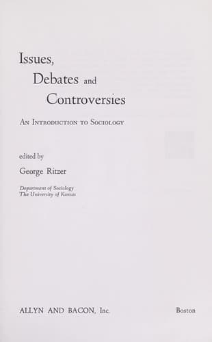 Tapa de Issues, debates, and controversies
