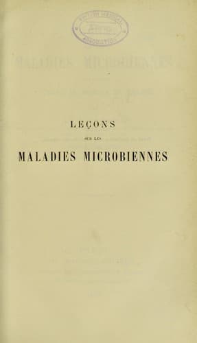 Tapa de Le©ʹons sur les maladies microbiennes