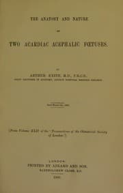 Tapa de The anatomy and nature of two acardiac acephalic foetuses