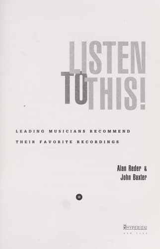 Tapa de Listen to this!