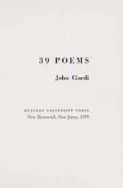 Tapa de 39 poems