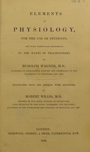 Tapa de Elements of physiology