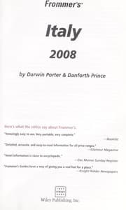 Tapa de Frommer's Italy 2008