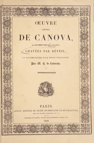 Tapa de Oeuvre choisi de Canova