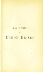 Tapa de Les 366 menus du baron Brisse