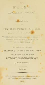 Tapa de The works, literary, moral, and medical of Thomas Percival