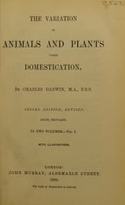Tapa de The variation of animals and plants under domestication