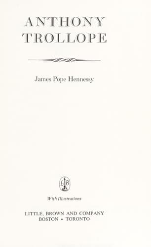 Tapa de Anthony Trollope.