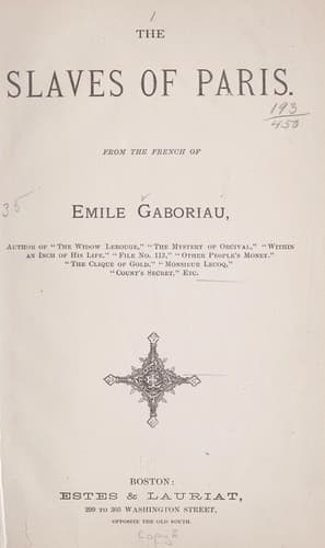 Tapa de Les esclaves de Paris