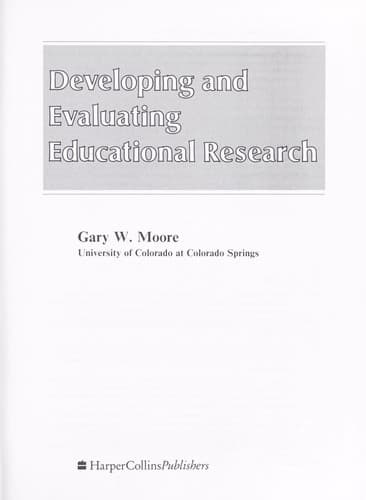 Tapa de Developing and evaluating educational research