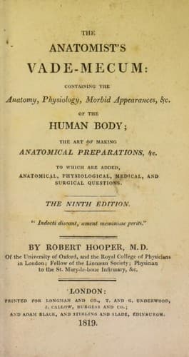 Tapa de The anatomist's vade mecum