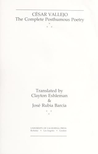 Tapa de Complete posthumous poetry