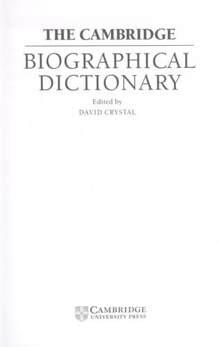 Tapa de The Cambridge Biographical Dictionary