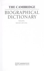 Tapa de The Cambridge Biographical Dictionary