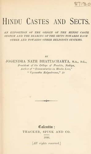 Tapa de Hindu castes and sects