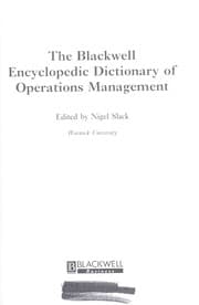 Tapa de The Blackwell encyclopedic dictionary of operations management