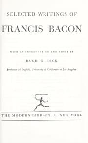 Tapa de Selected writings of Francis Bacon