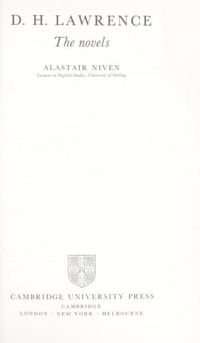 Tapa de D. H. Lawrence