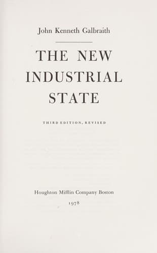 Tapa de The new industrial state