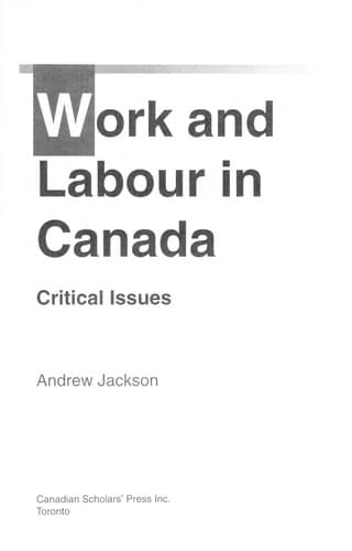 Tapa de Work and labour in Canada