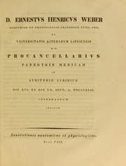 Tapa de D. Ernestvs Henricvs Weber ... Procancellarivs panegyrin medicam in avditorio ivridico die XVI. et die XX. Sept. A. MDCCCXLII celebrandam indicit