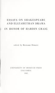 Tapa de Essays on Shakespeare and Elizabethan drama in honor of Hardin Craig
