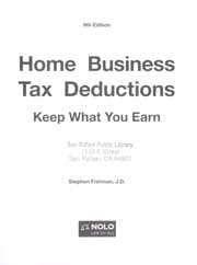 Tapa de Home business tax deductions
