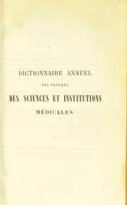 Tapa de Dictionnaire annuel des progr©·s des sciences et institutions m©♭dicales