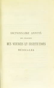 Tapa de Dictionnaire annuel des progr©·s des sciences et institutions m©♭dicales