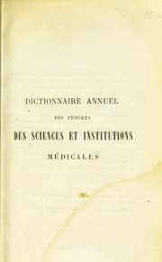 Tapa de Dictionnaire annuel des progr©·s des sciences et institutions m©♭dicales