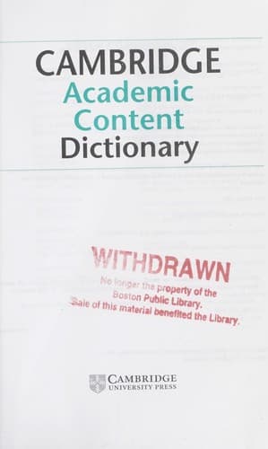 Tapa de Cambridge academic content dictionary