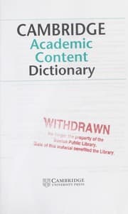 Tapa de Cambridge academic content dictionary