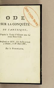 Tapa de Ode sur la conquête de l'Amérique