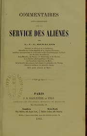 Tapa de Commentaires medico-administratifs sur le service des alienes