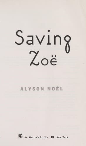 Tapa de Saving Zoe
