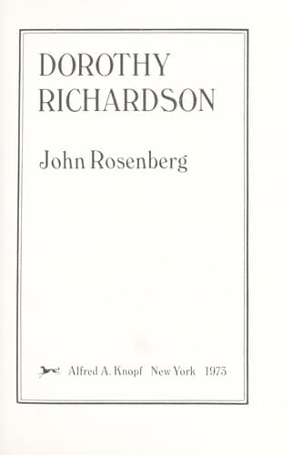 Tapa de Dorothy Richardson