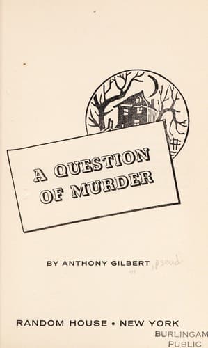 Tapa de A question of murder