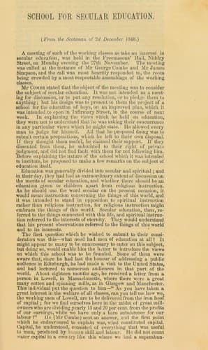 Tapa de School for secular education