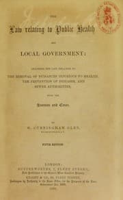 Tapa de The law relating to public health and local government