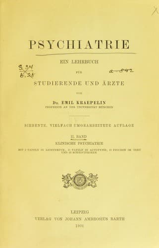 Tapa de Psychiatrie