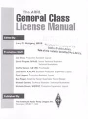 Tapa de The ARRL general class license manual