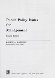 Tapa de Public policy issues for management