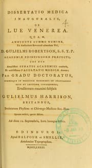 Tapa de Dissertatio medica inauguralis, de lue venerea