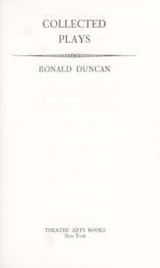 Tapa de Collected plays
