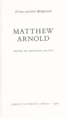 Tapa de Matthew Arnold