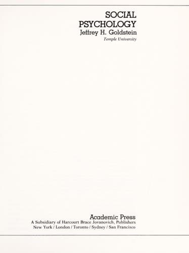 Tapa de Social psychology