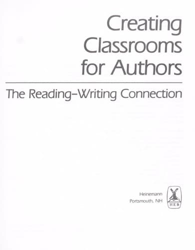 Tapa de Creating classrooms for authors