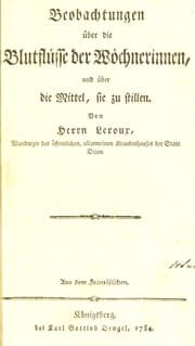 Tapa de Beobachtungen ©ơber die Blutfl©ơsse der W©œchnerinnen, und ©ơber die Mittel, sie zu stillen ...