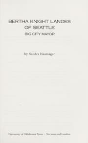 Tapa de Bertha Knight Landes of Seattle, big-city mayor