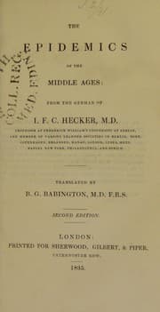 Tapa de The epidemics of the middle ages